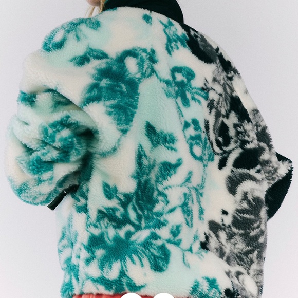 Hit The Slopes Printed Fleece Jacket NWT  Minty Fresh Duet Combo - Picture 2 of 3